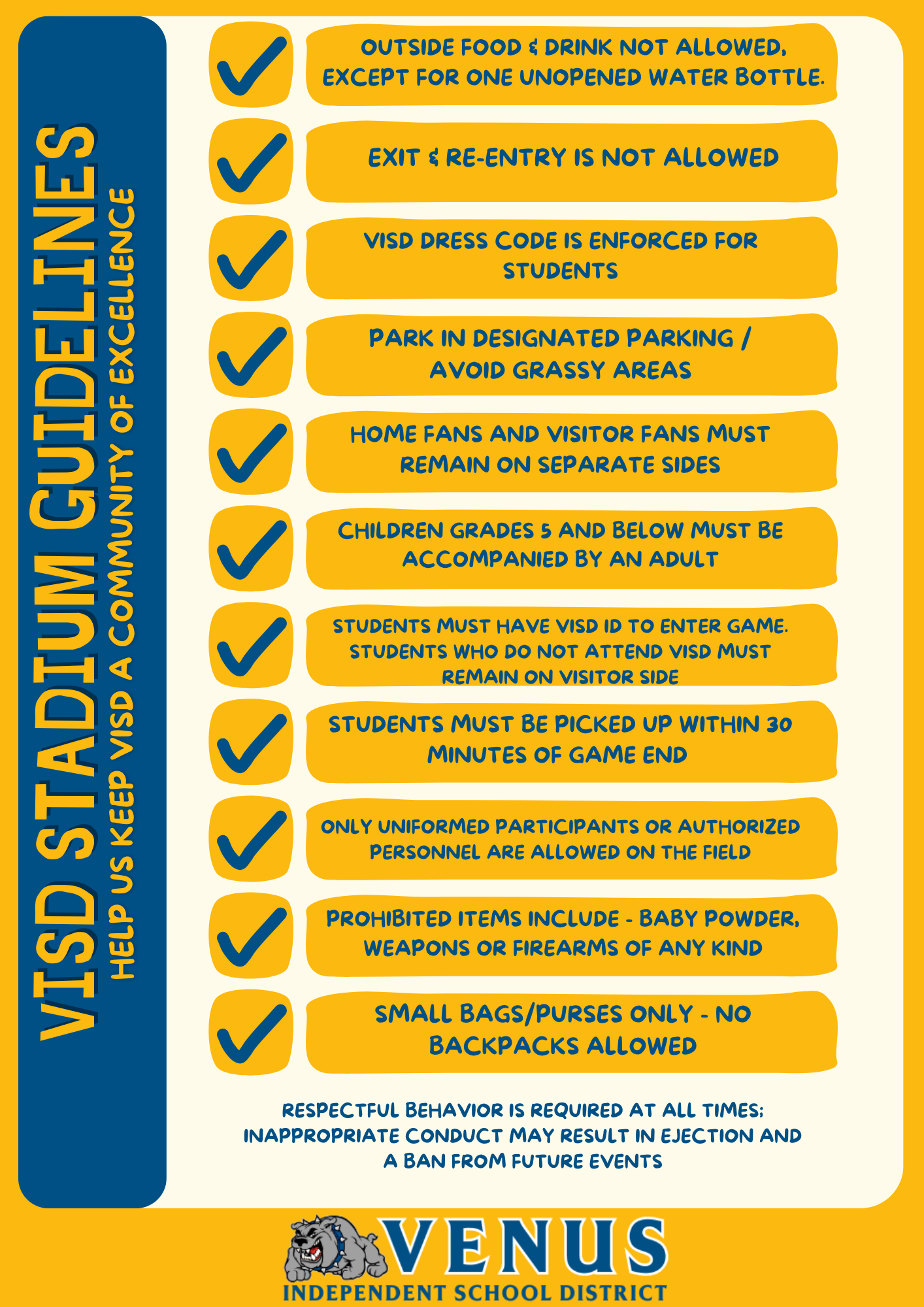 Stadium Guidelines